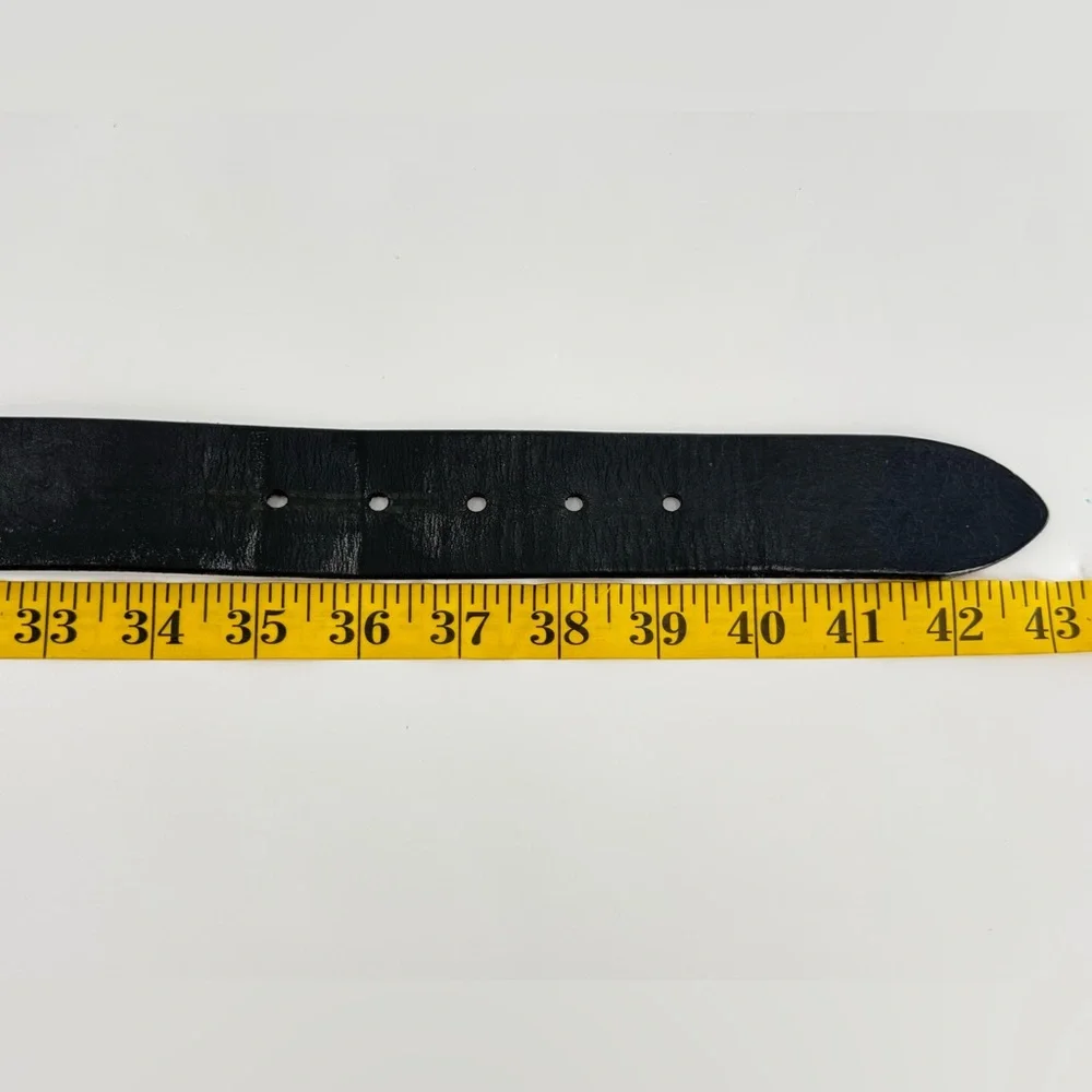 Vera Pelle Juice Italian Leather Black Belt 36‎